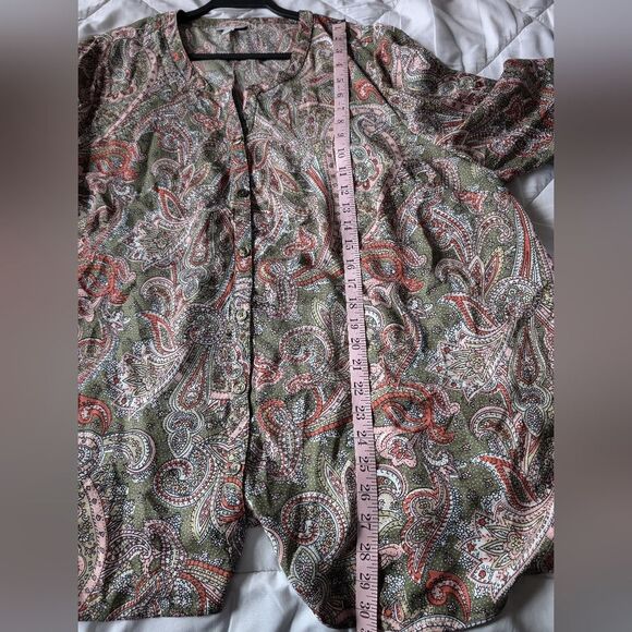 Catherines Breezeway Georgette Paisley Button Down Size 2X - Picture 10 of 10